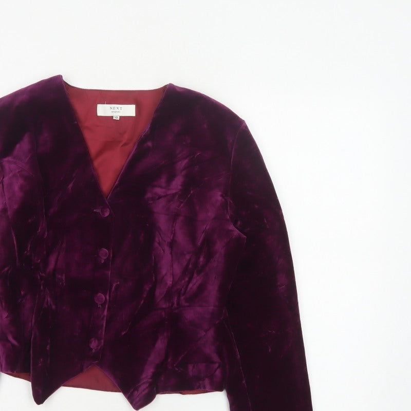 Next Originals Women’s Purple Velvet Blazer Jacket UK 12 Formal