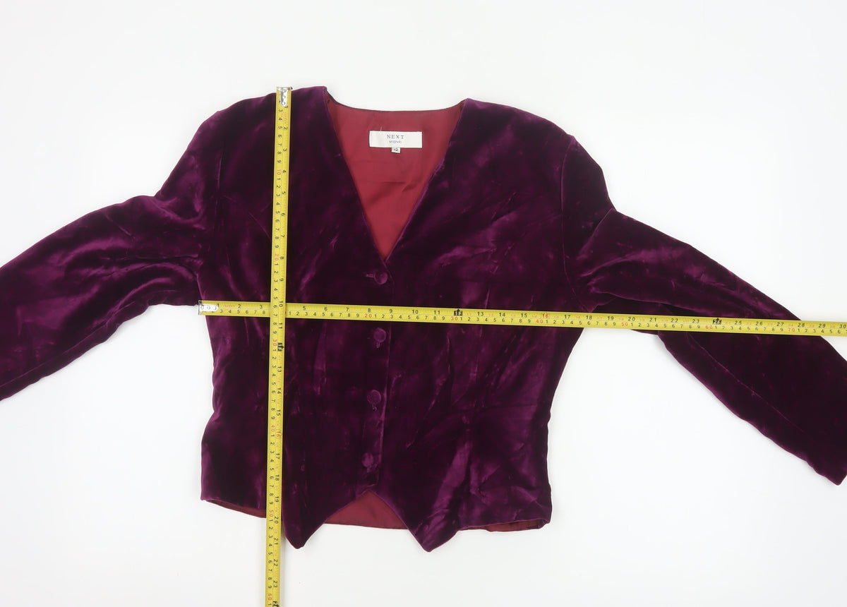Next Originals Women’s Purple Velvet Blazer Jacket UK 12 Formal