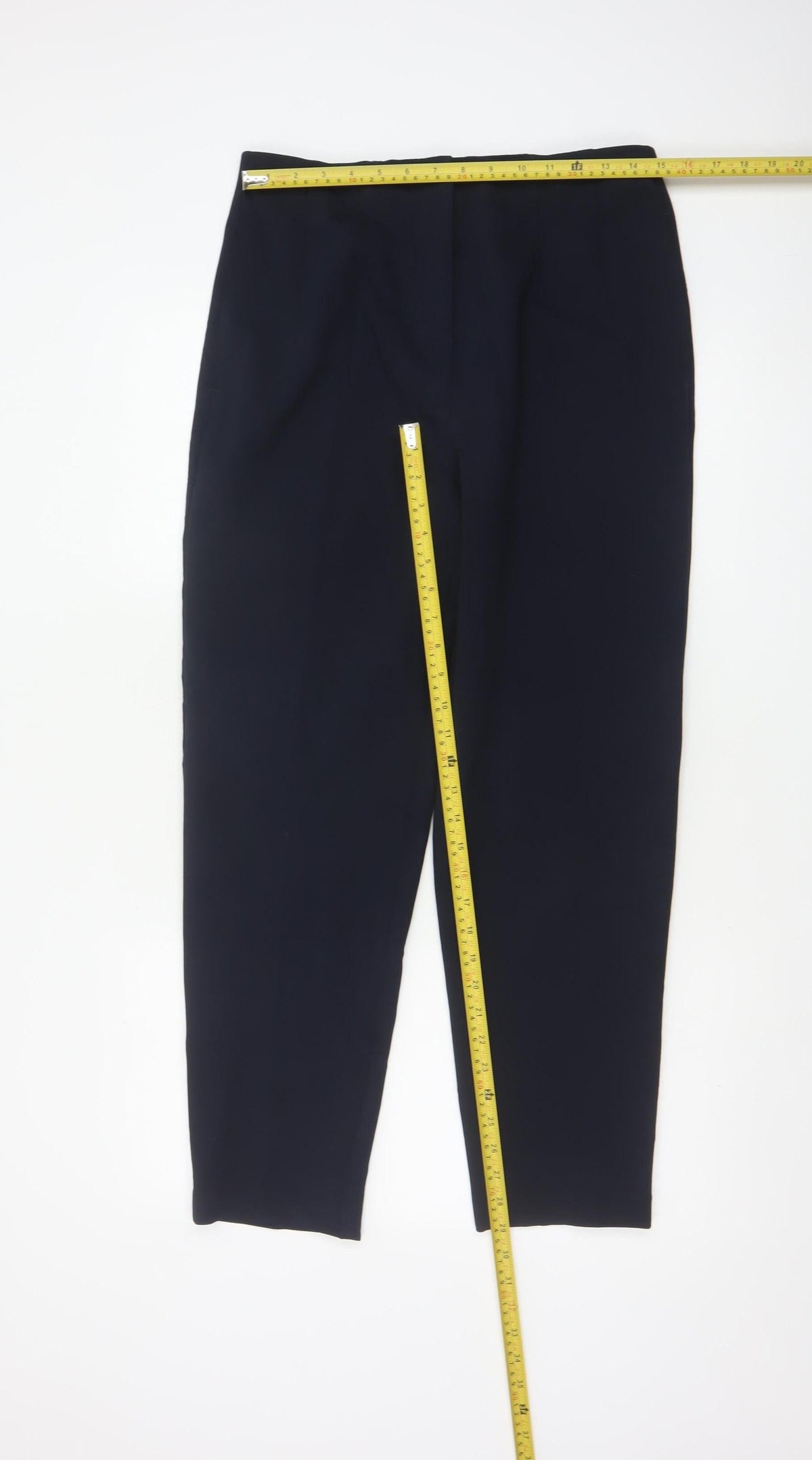 M&S Women’s Navy UK 12 Long Tapered Stretch Trousers