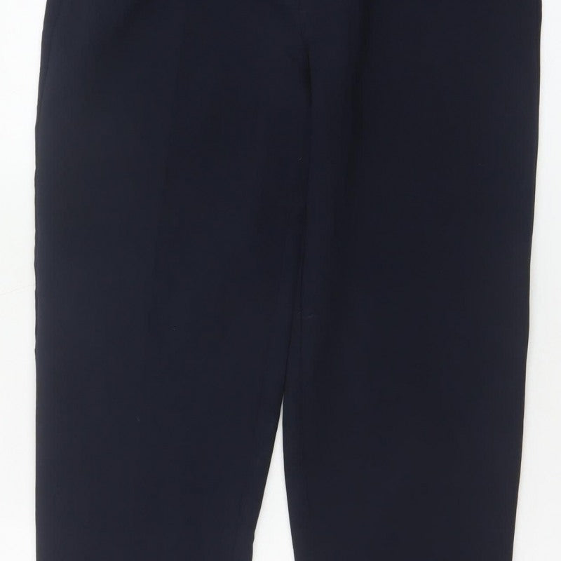 M&S Women’s Navy UK 12 Long Tapered Stretch Trousers