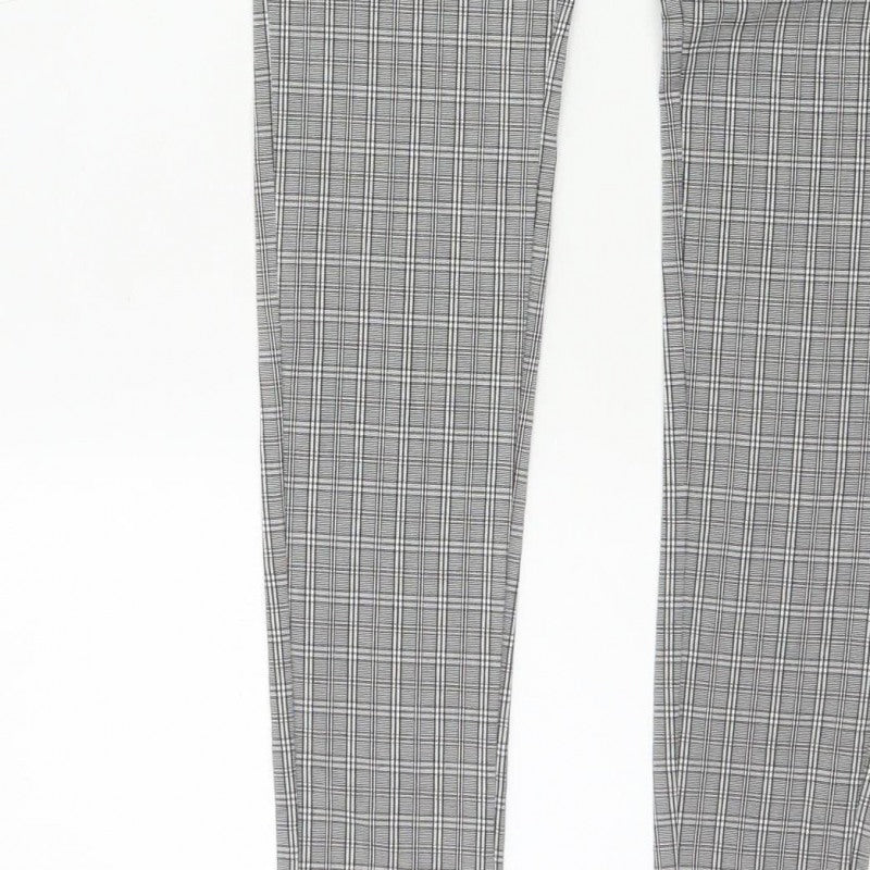Cherry Koko Women Grey Check Skinny Cargo Trousers Size S