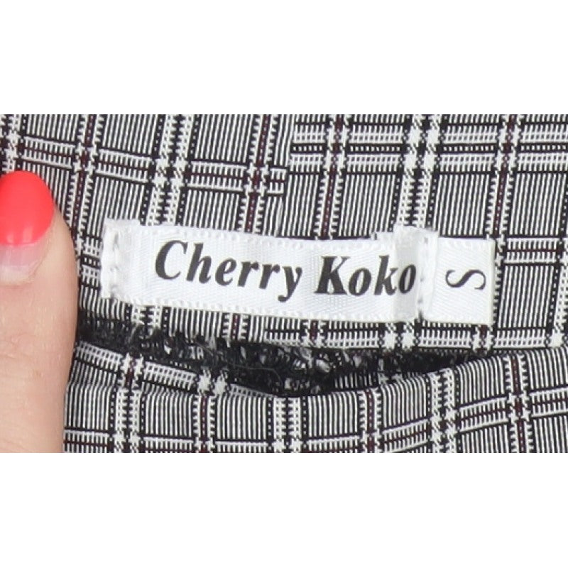 Cherry Koko Women Grey Check Skinny Cargo Trousers Size S