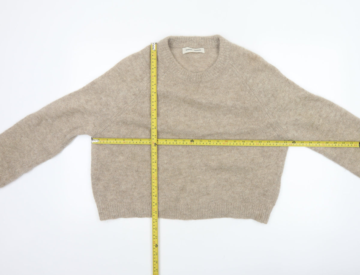 Samsøe Samsøe Women Beige Alpaca Blend Crew Neck Jumper Size S