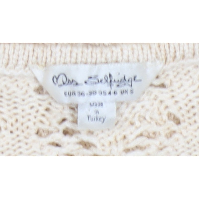 Miss Selfridge Women Beige S Long Knit Sheath Bohemian Dress