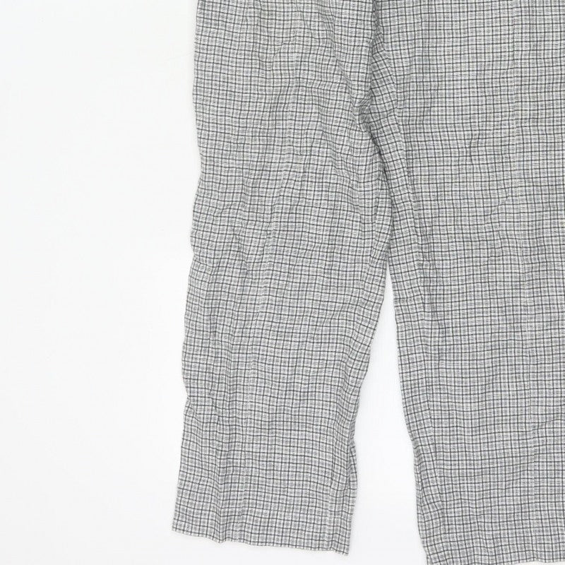 Jigsaw Women Black White Check Elastic Waist Trousers UK 12
