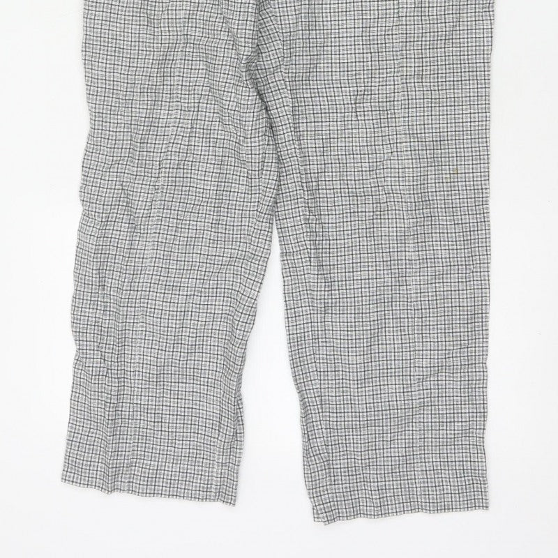 Jigsaw Women Black White Check Elastic Waist Trousers UK 12