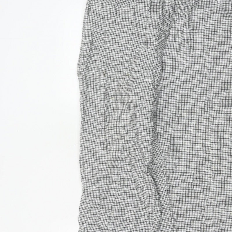 Jigsaw Women Black White Check Elastic Waist Trousers UK 12