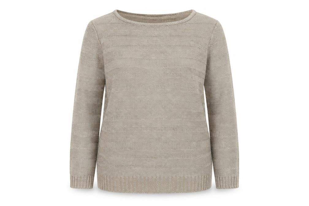 Marks & Spencer Women's Beige Size 10 Striped Knit Pullover Jumper
