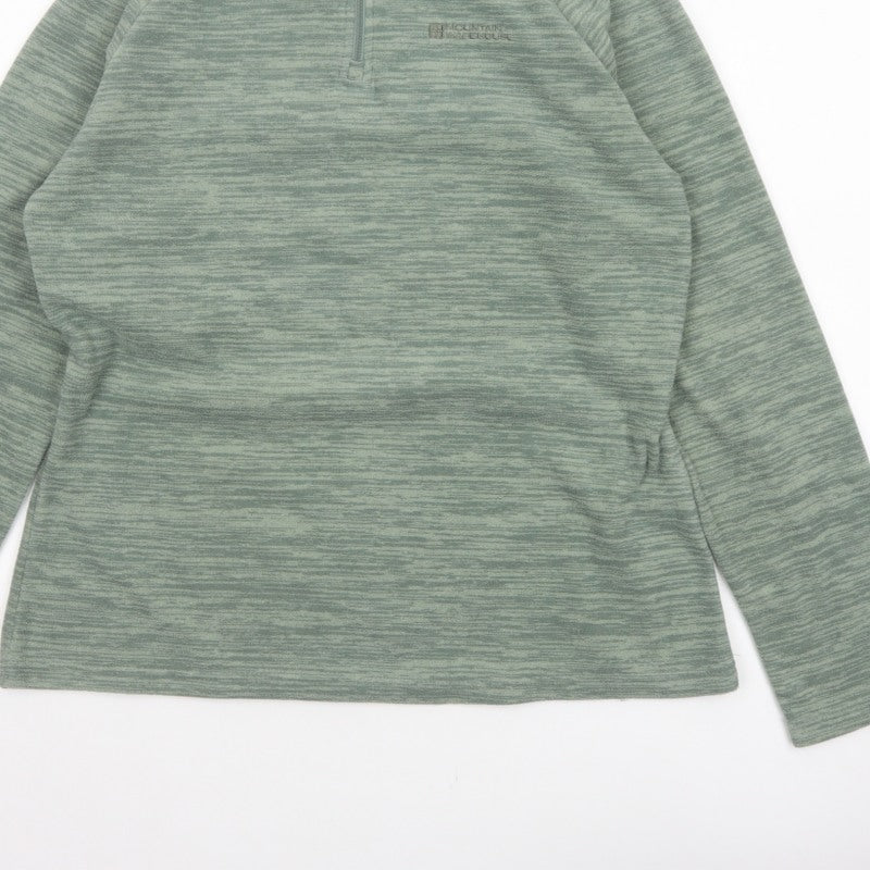 Mountain Warehouse Women Green UK 10 1/4 Zip Fleece Pullover Sweatshirt