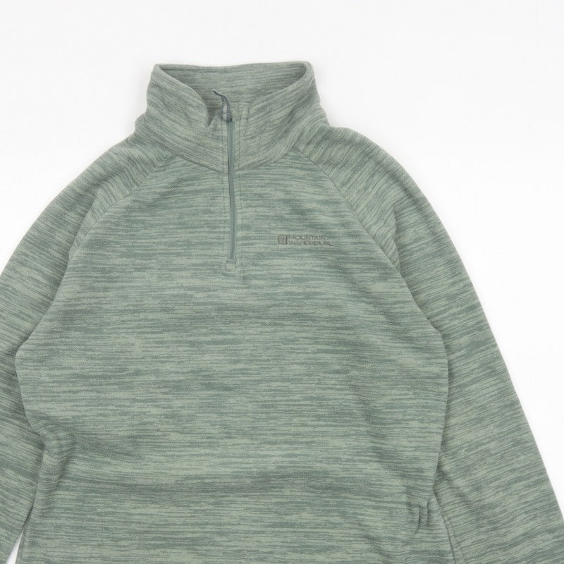 Mountain Warehouse Women Green UK 10 1/4 Zip Fleece Pullover Sweatshirt