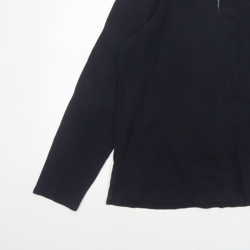 Armani Exchange Men’s Blue Long Sleeve Logo Polo Shirt M