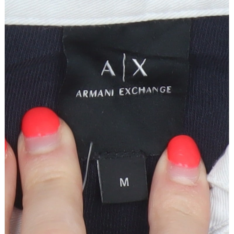 Armani Exchange Men’s Blue Long Sleeve Logo Polo Shirt M