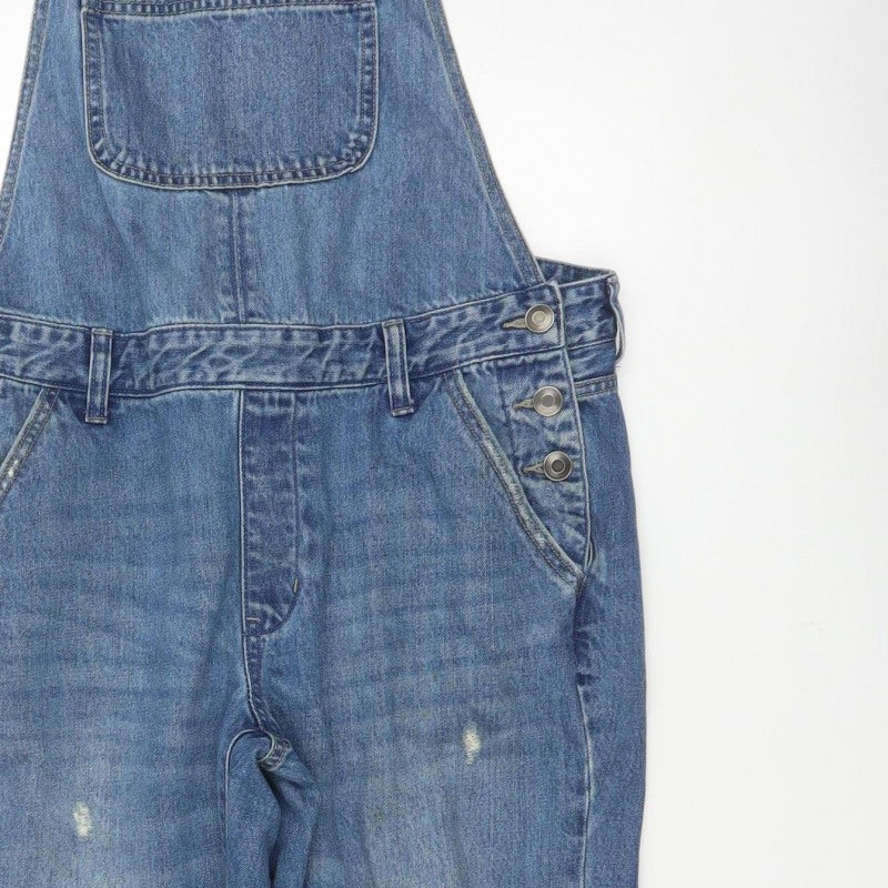 Dorothy Perkins Women Blue UK 12 Denim Dungaree Tapered Overalls