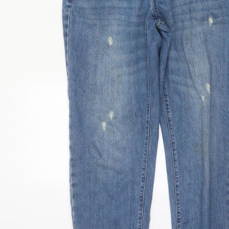 Dorothy Perkins Women Blue UK 12 Denim Dungaree Tapered Overalls