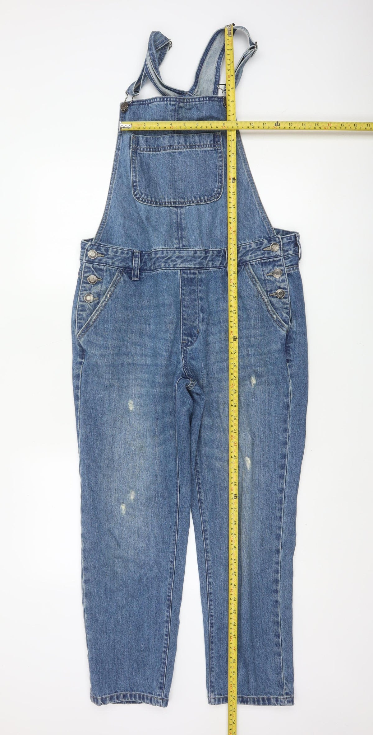 Dorothy Perkins Women Blue UK 12 Denim Dungaree Tapered Overalls