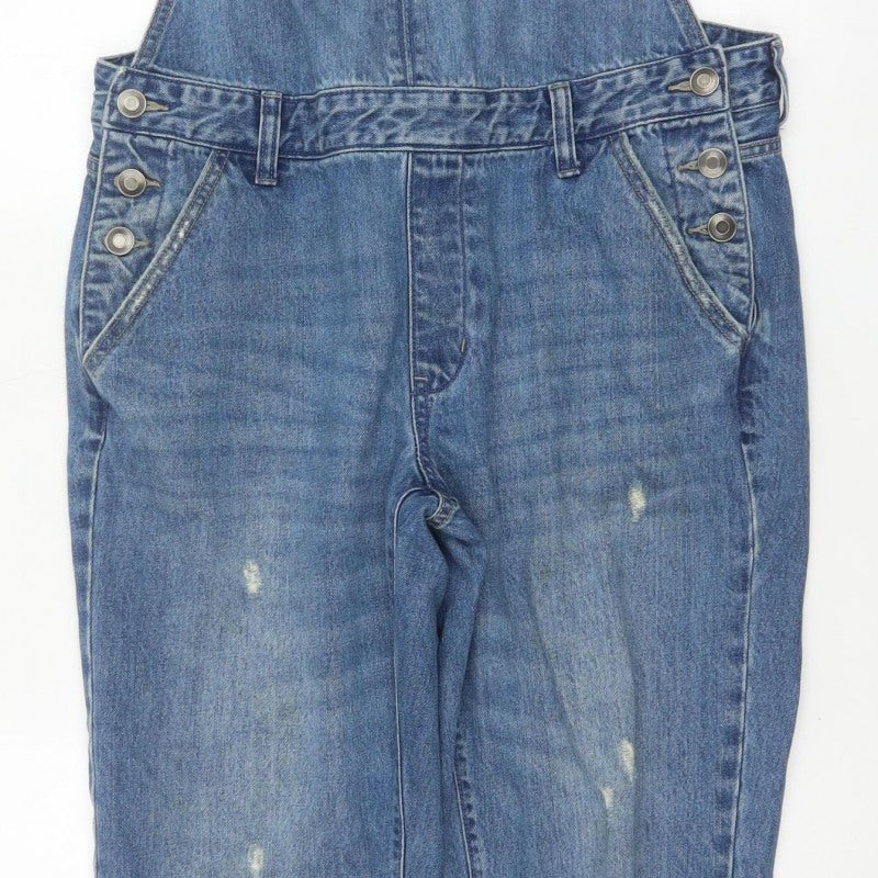 Dorothy Perkins Women Blue UK 12 Denim Dungaree Tapered Overalls