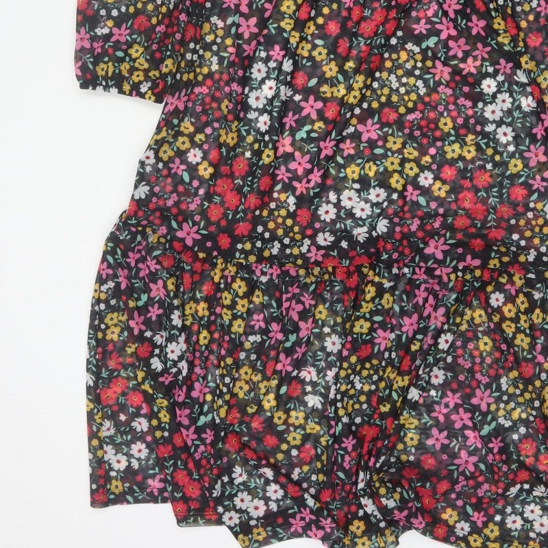 Next Women Multicoloured Floral UK 12 Midi A-Line Chiffon Dress