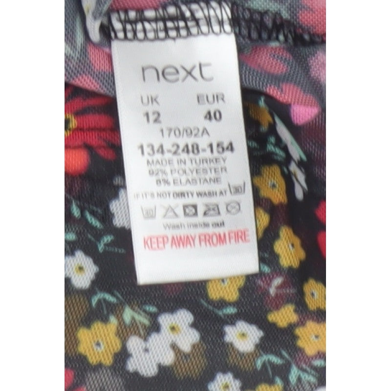Next Women Multicoloured Floral UK 12 Midi A-Line Chiffon Dress