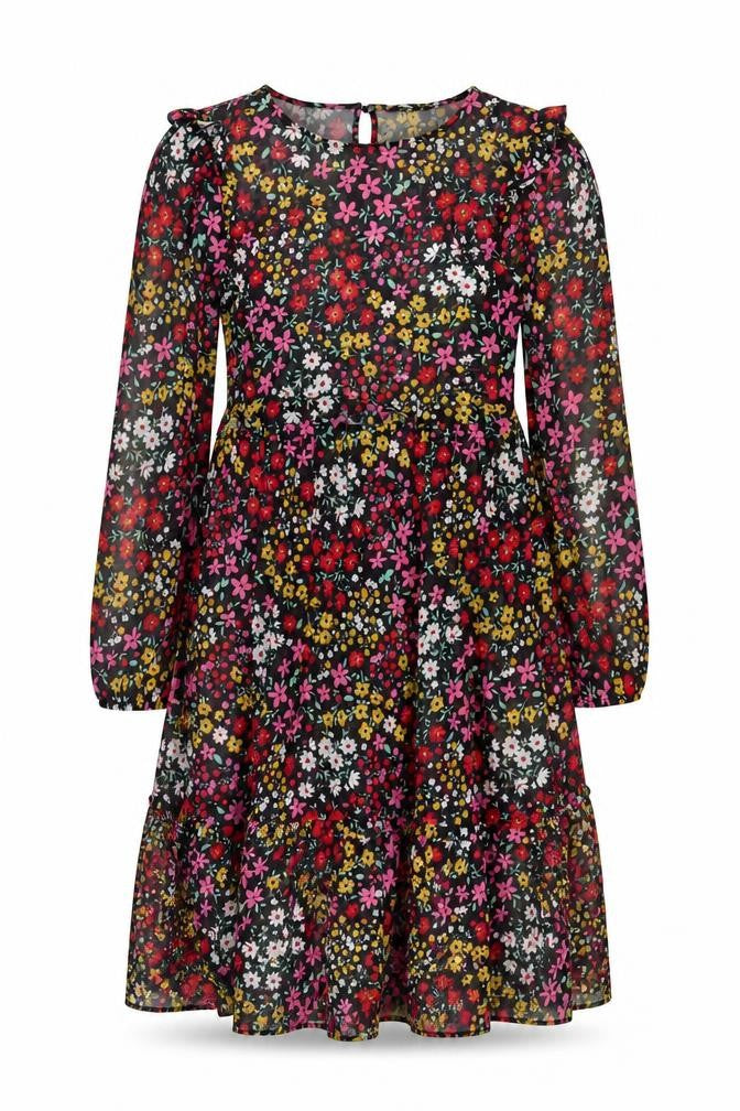 Next Women Multicoloured Floral UK 12 Midi A-Line Chiffon Dress