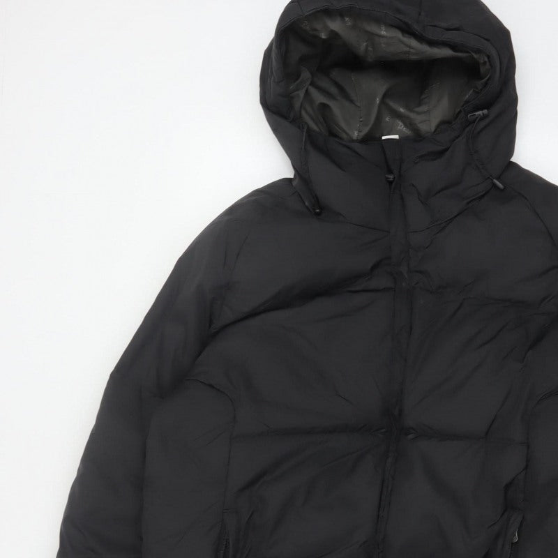 Oxylane Men’s Black L Hooded Down Puffer Jacket Ski Winter