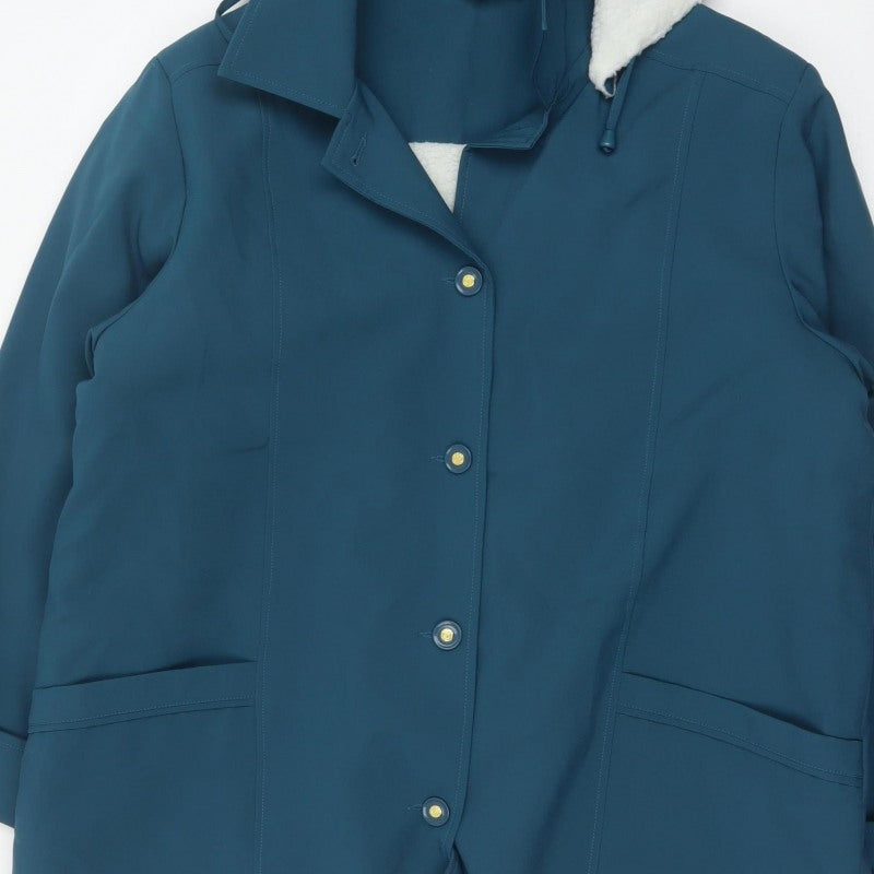 Annalina Women’s Blue Size 22 Hooded Sherpa Lined Parka Coat