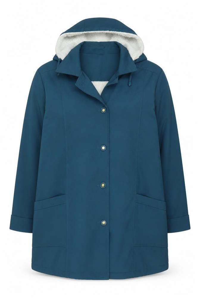 Annalina Women’s Blue Size 22 Hooded Sherpa Lined Parka Coat