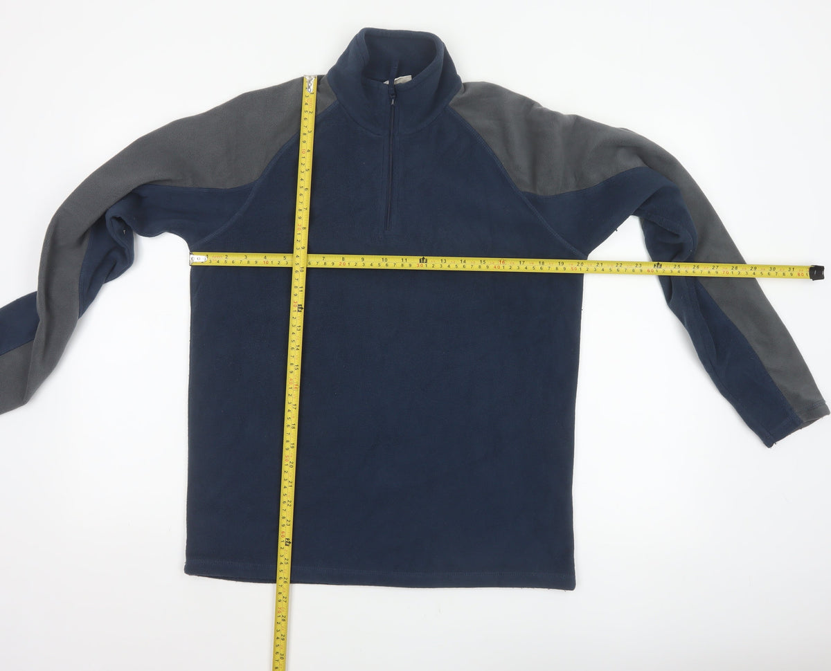 Mountain Warehouse Men's Navy Grey S 1/4 Zip Fleece Sweatshirt
