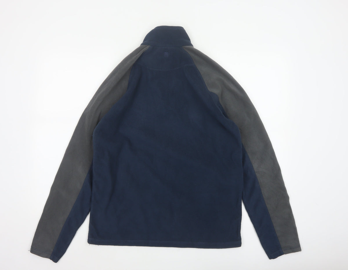 Mountain Warehouse Men's Navy Grey S 1/4 Zip Fleece Sweatshirt