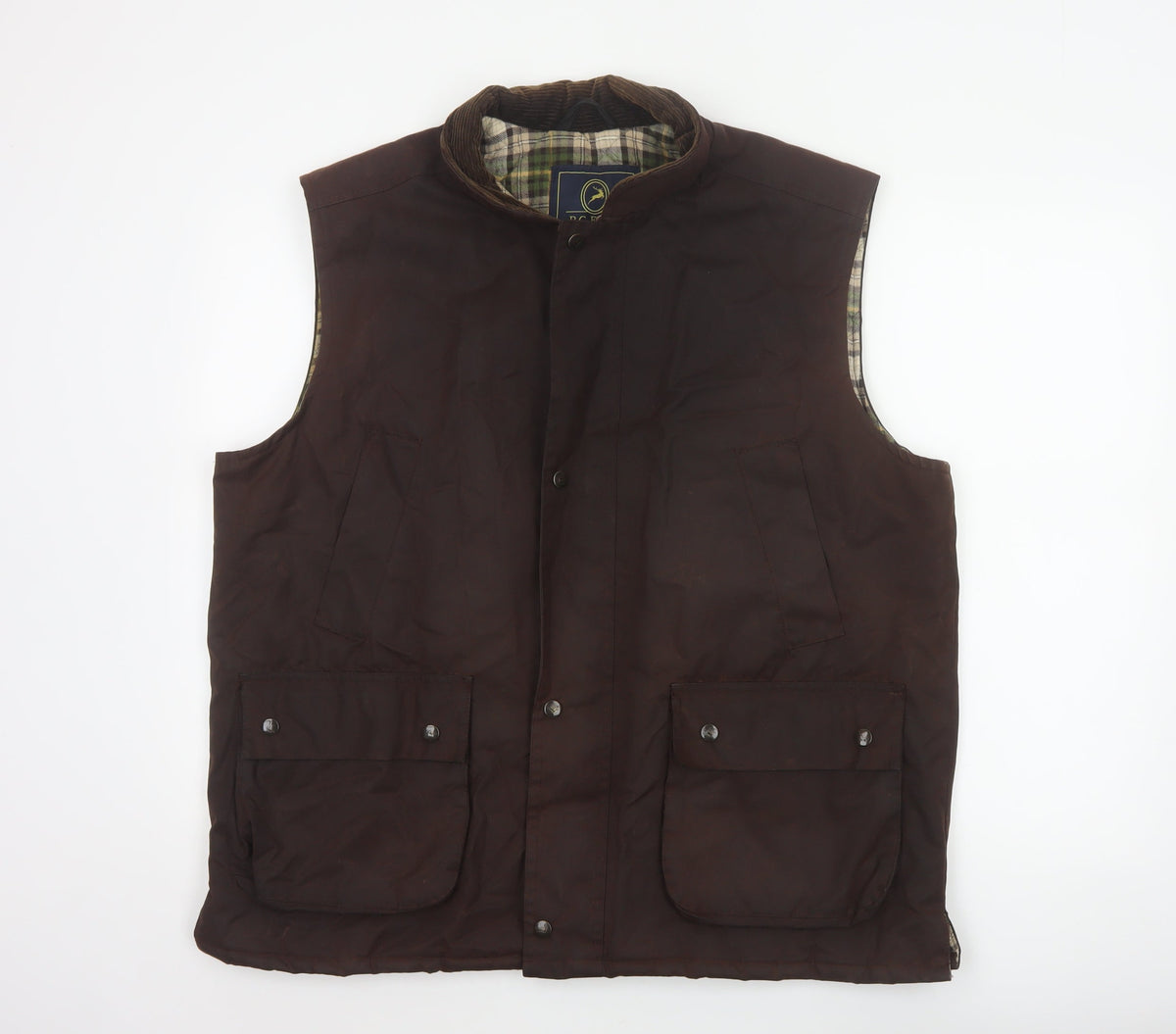 P.G.FIELD Men’s Brown L Waxed Cotton Countrywear Padded Waistcoat