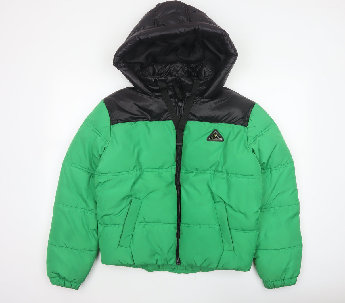 River Island Women’s Green Black Size 10 Hooded Puffer Jacket