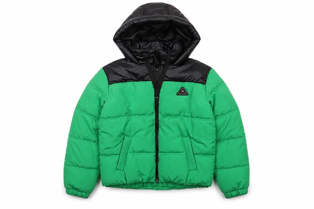 River Island Women’s Green Black Size 10 Hooded Puffer Jacket
