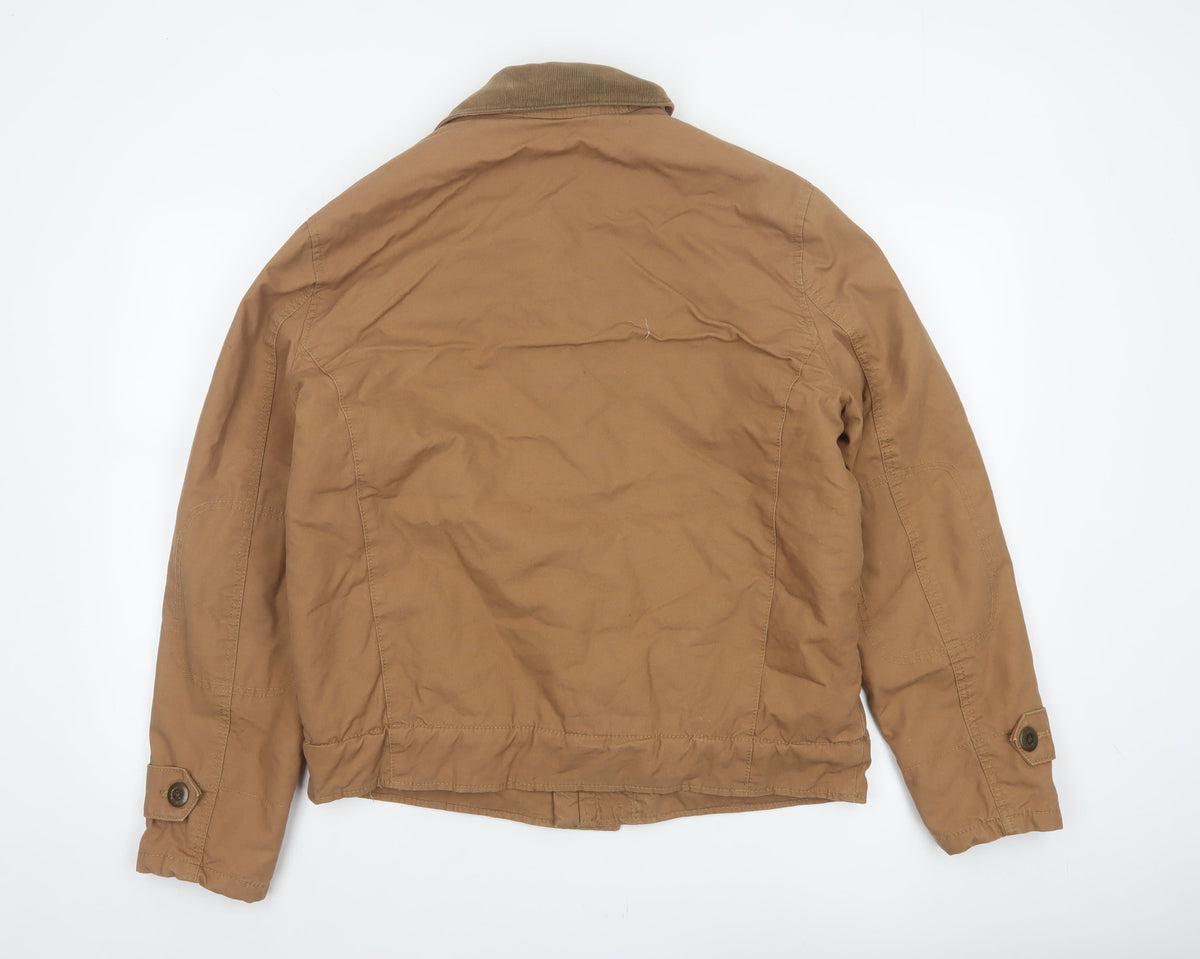 Gap Men’s Brown Size S Cotton Canvas Fleece-Lined Military Jacket