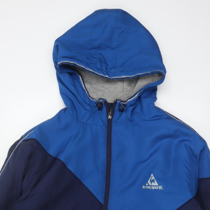 Le Coq Sportif Men’s Blue XL Hooded Padded Bomber Jacket