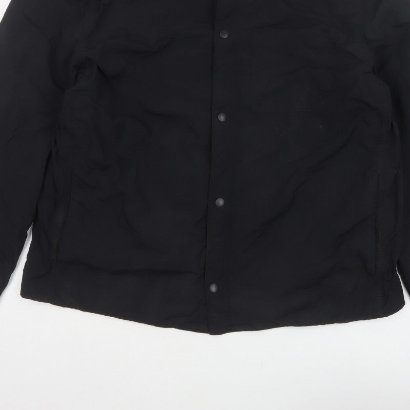 H&M Men's Black L Padded Snap Front Polyamide Jacket