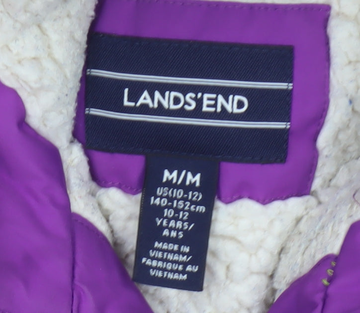 Lands' End Girls Purple 14-15 Years Hooded Down Insulated Parka Coat