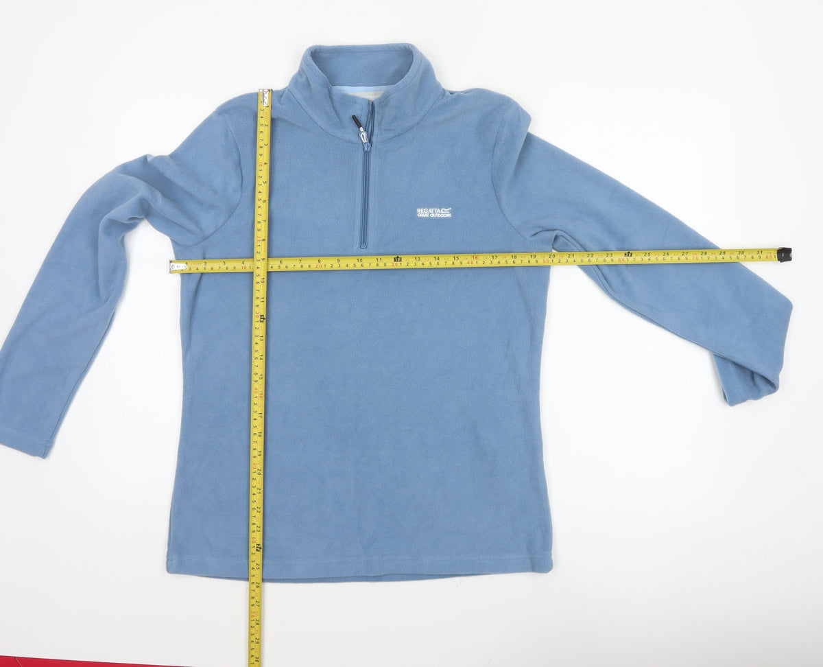 Regatta Women Blue UK 12 1/4 Zip Fleece Pullover Sweatshirt