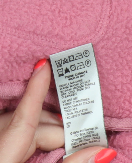 M&S Women’s Pink XS Fleece Full Zip Pocket Jacket
