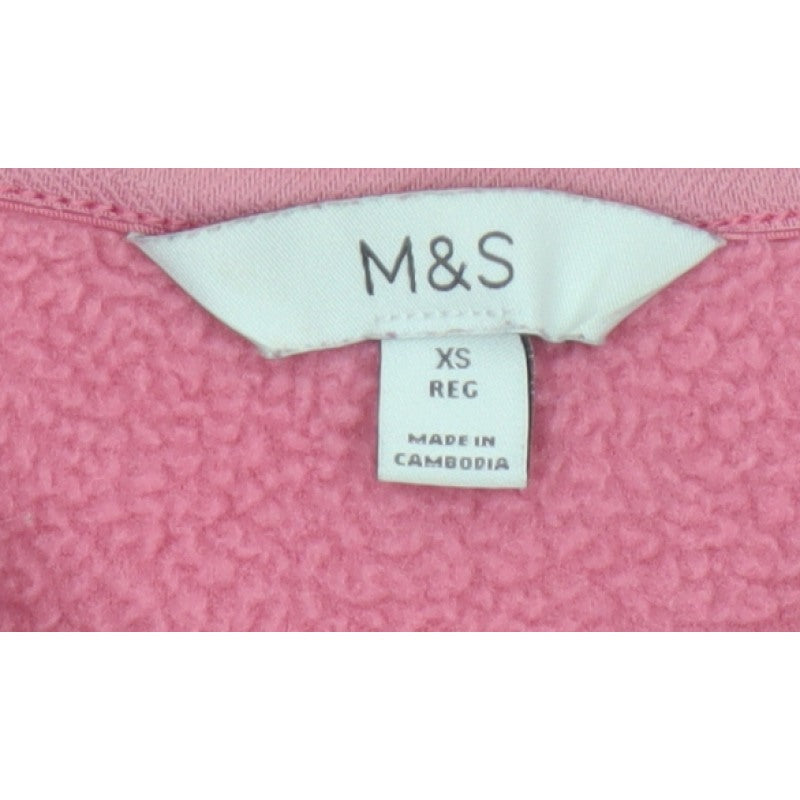 M&S Women’s Pink XS Fleece Full Zip Pocket Jacket