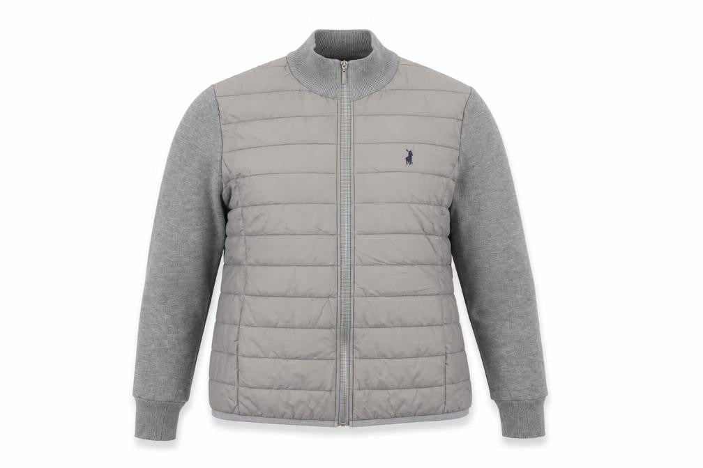 POLO Women’s Grey M Quilted Puffer Jacket Full Zip