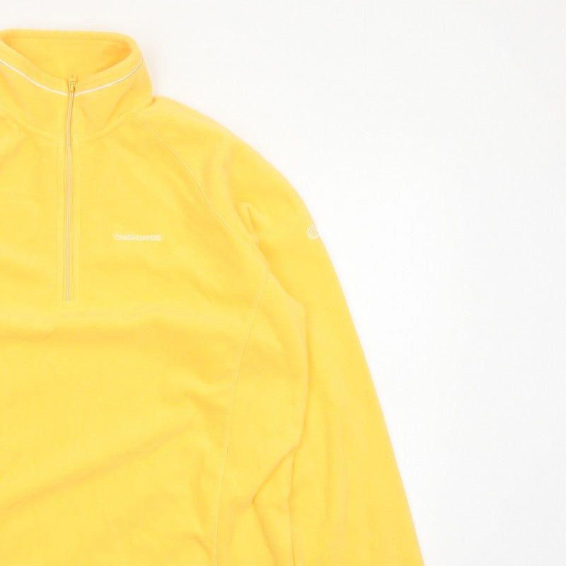 Craghoppers Women Yellow UK 16 Pullover Fleece 1/4 Zip Sweatshirt