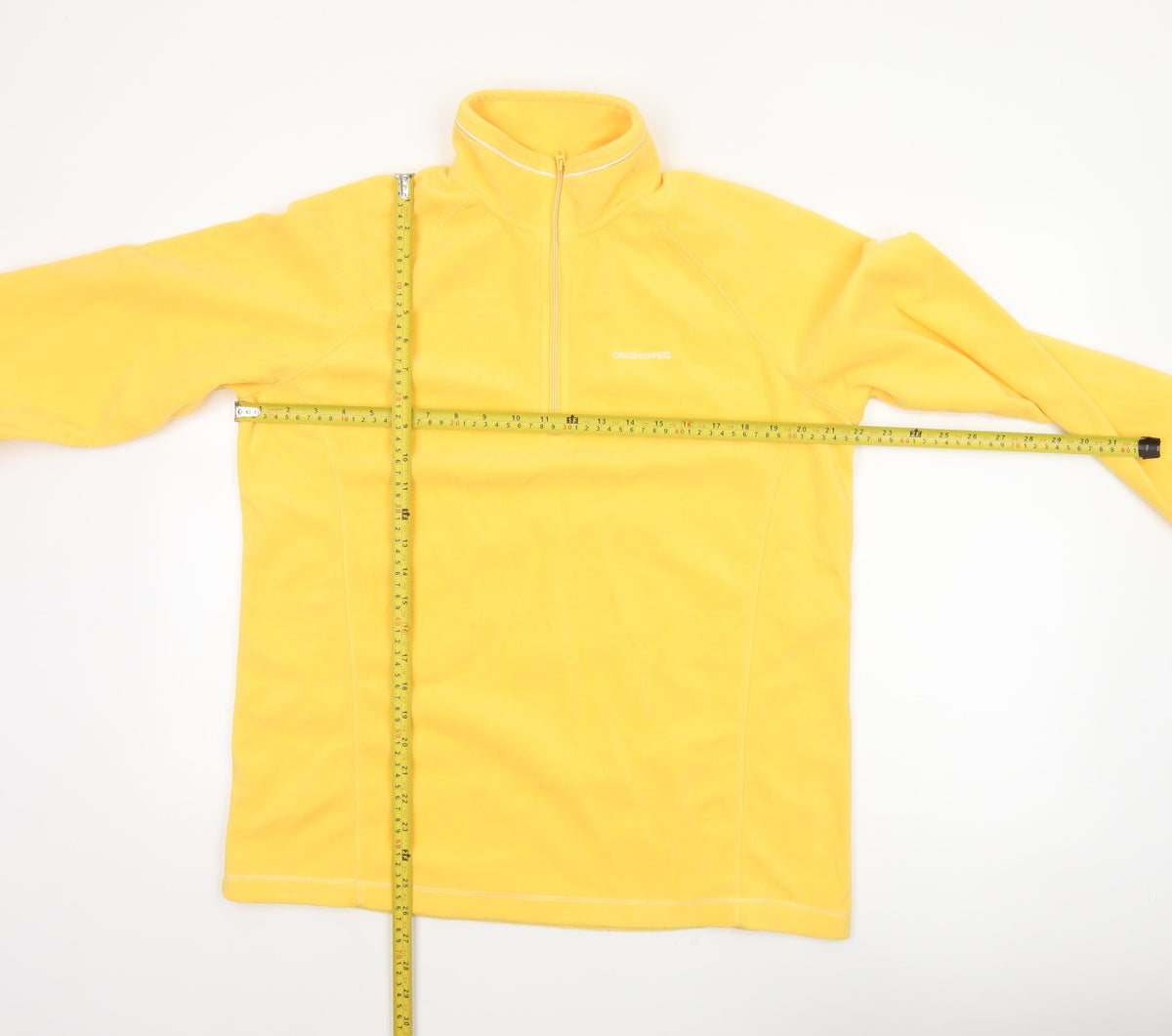 Craghoppers Women Yellow UK 16 Pullover Fleece 1/4 Zip Sweatshirt