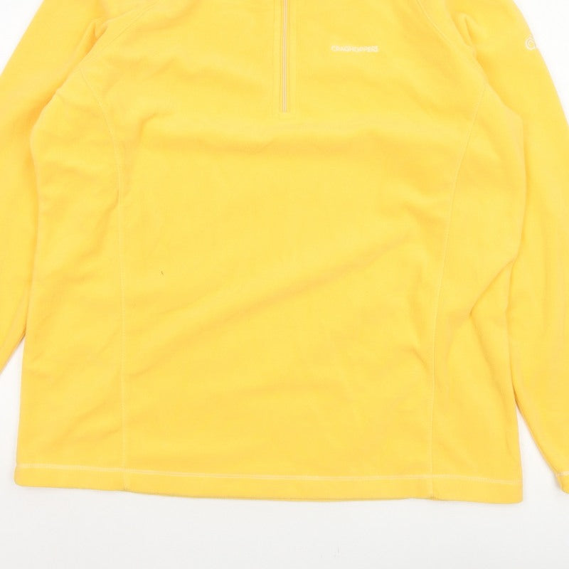 Craghoppers Women Yellow UK 16 Pullover Fleece 1/4 Zip Sweatshirt