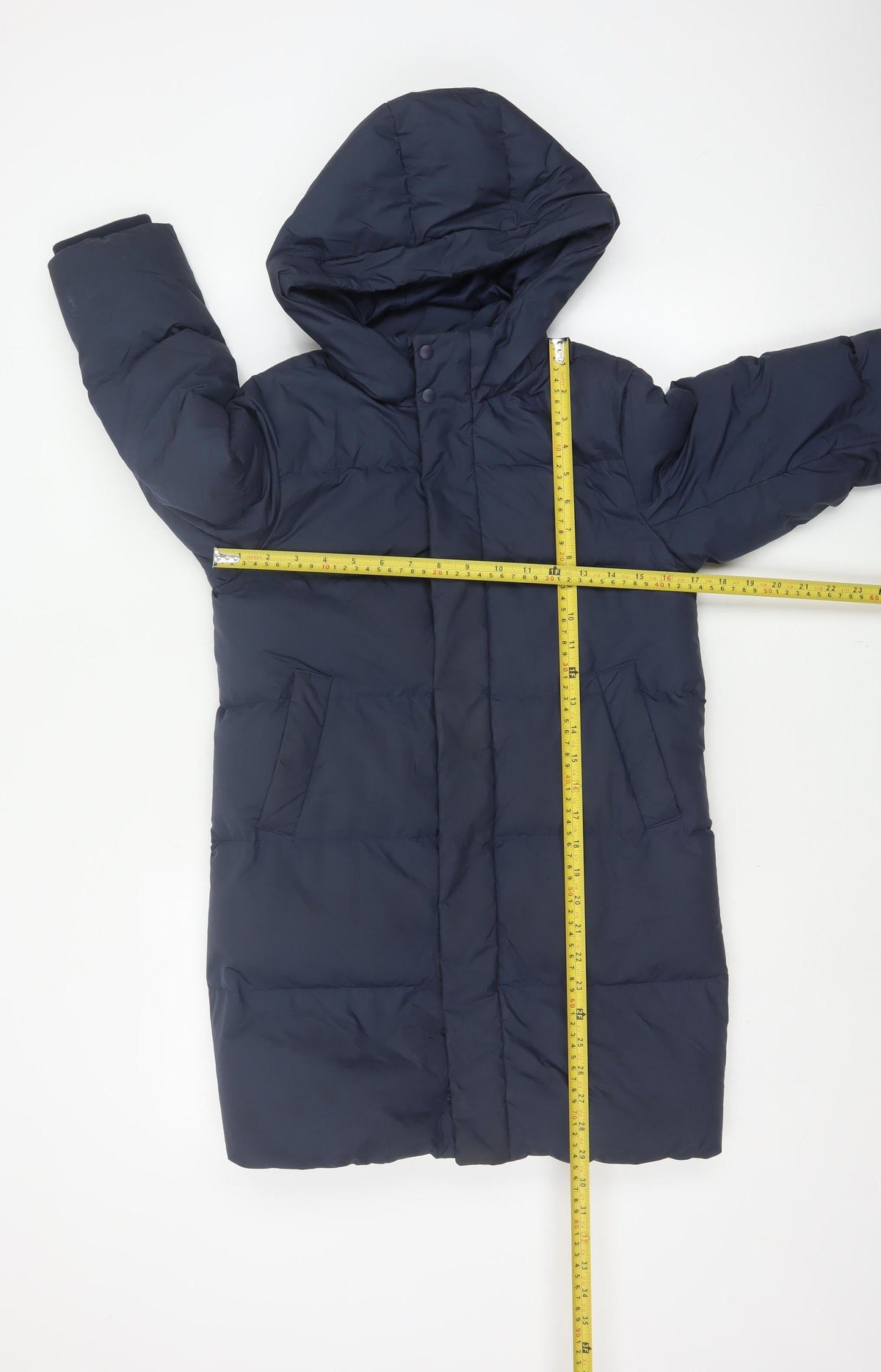 Uniqlo Boys Blue 7-8 Years Long Hooded Down Puffer Coat