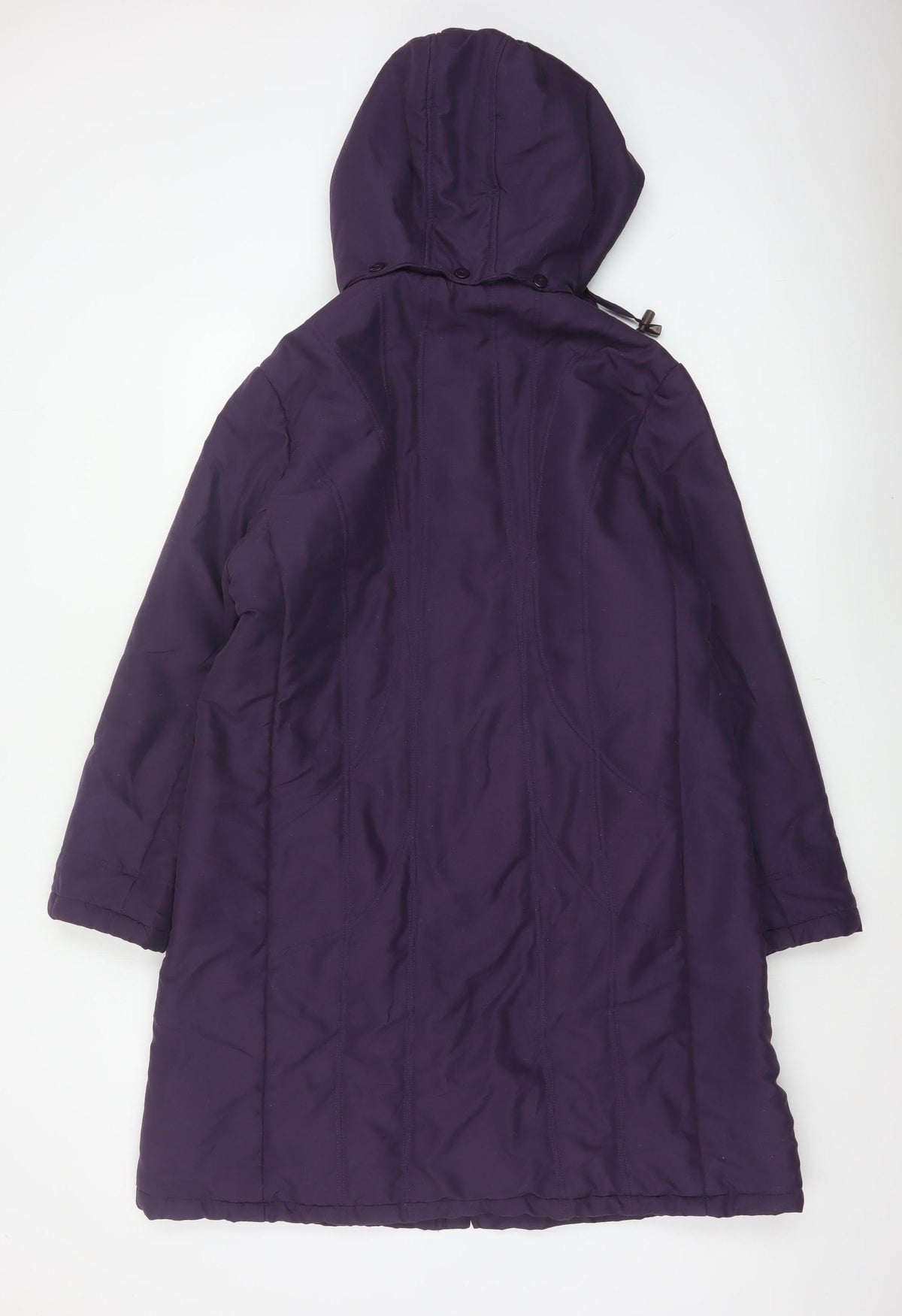 Finesse Women Purple Size 16 Long Hooded Padded Parka Coat