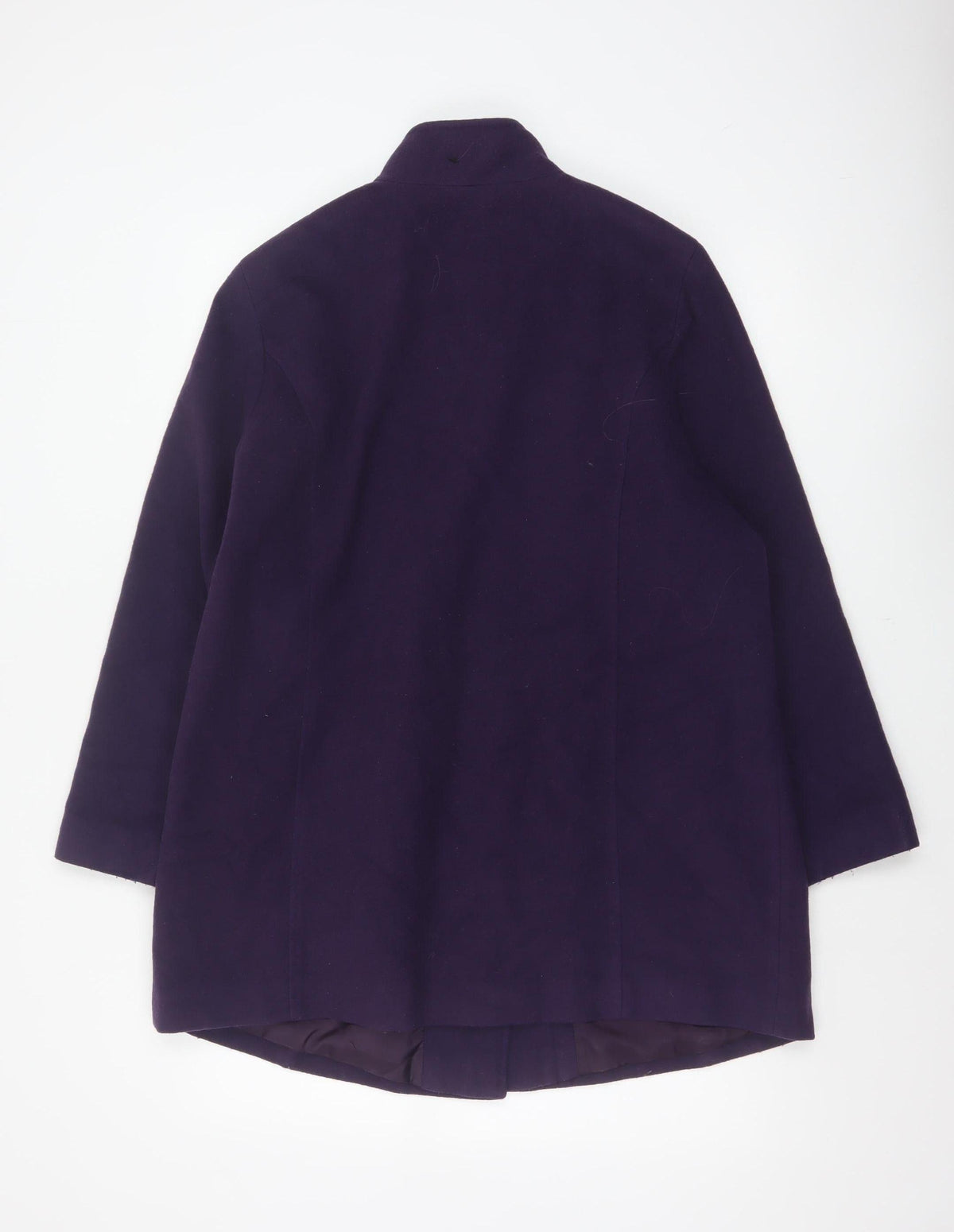 Marks and Spencer Women Purple UK 16 Wool Blend Mid-Length Overcoat