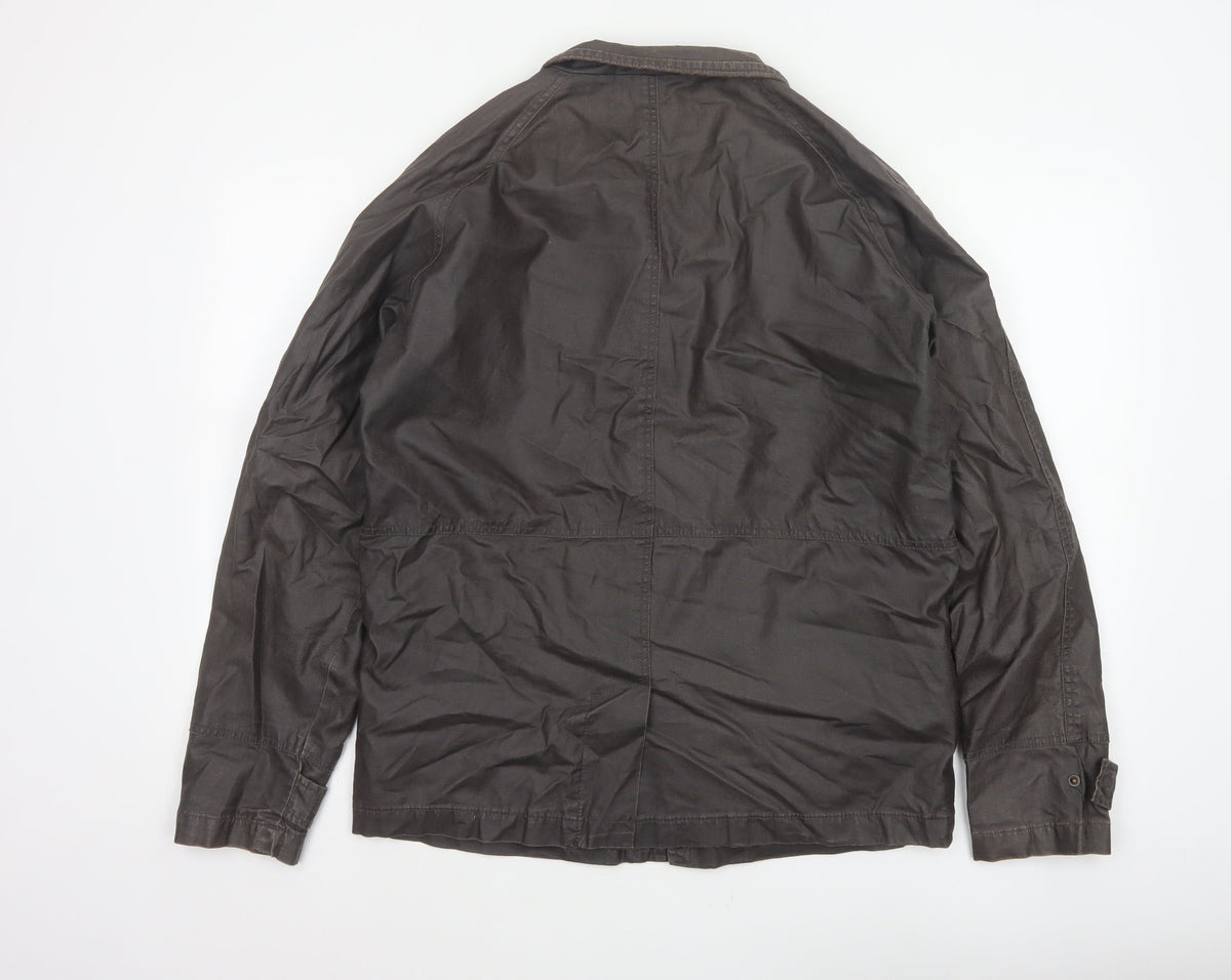 Rocha John Rocha Men’s Brown Small Military Field Jacket Linen Cotton