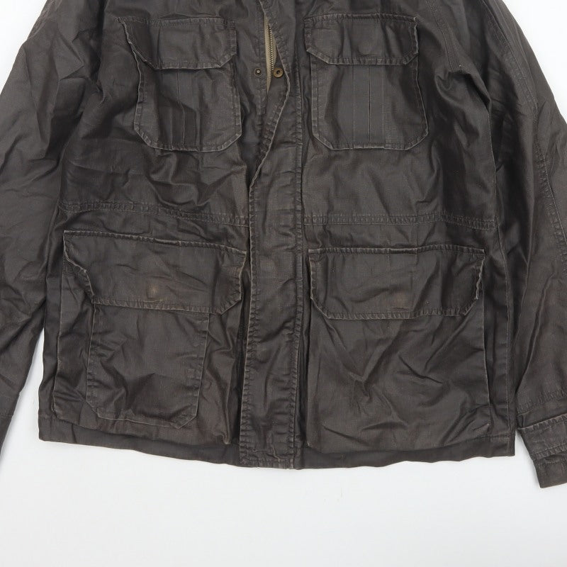 Rocha John Rocha Men’s Brown Small Military Field Jacket Linen Cotton