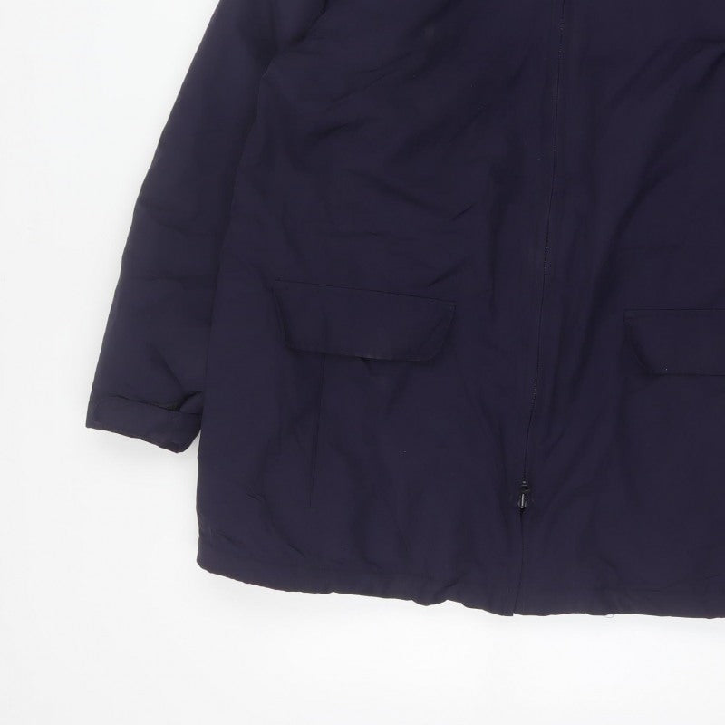 Lands' End Women's Navy UK 16 Petite Hooded Parka Jacket