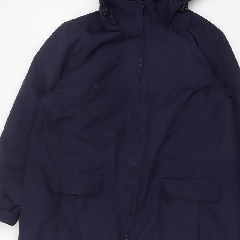 Lands' End Women's Navy UK 16 Petite Hooded Parka Jacket