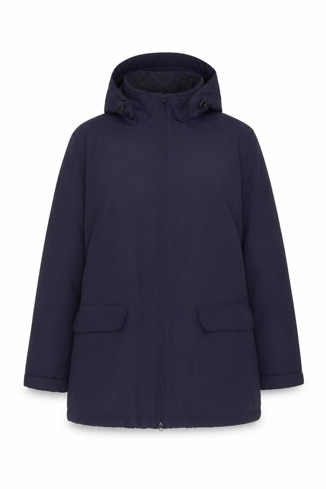Lands' End Women's Navy UK 16 Petite Hooded Parka Jacket